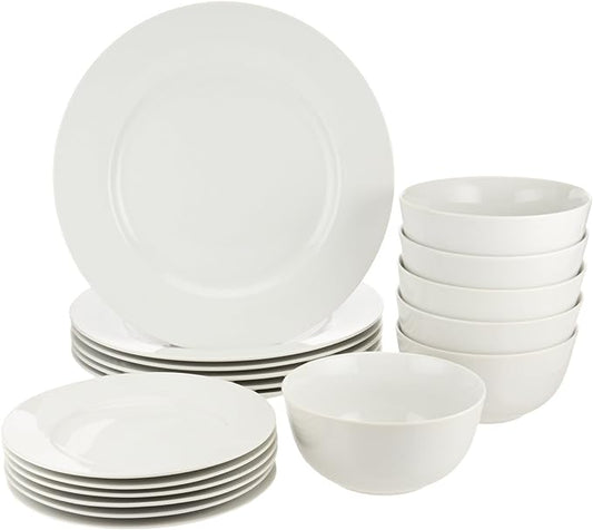 Basics 18-Piece Dinnerware Set, Service for 6, White